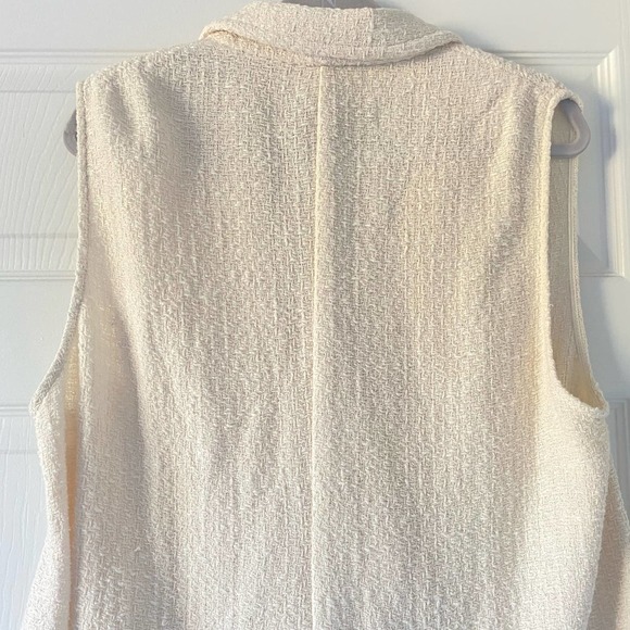 Zara Structure Ivory Tweed Longline Vest Sz XL - Picture 9 of 12